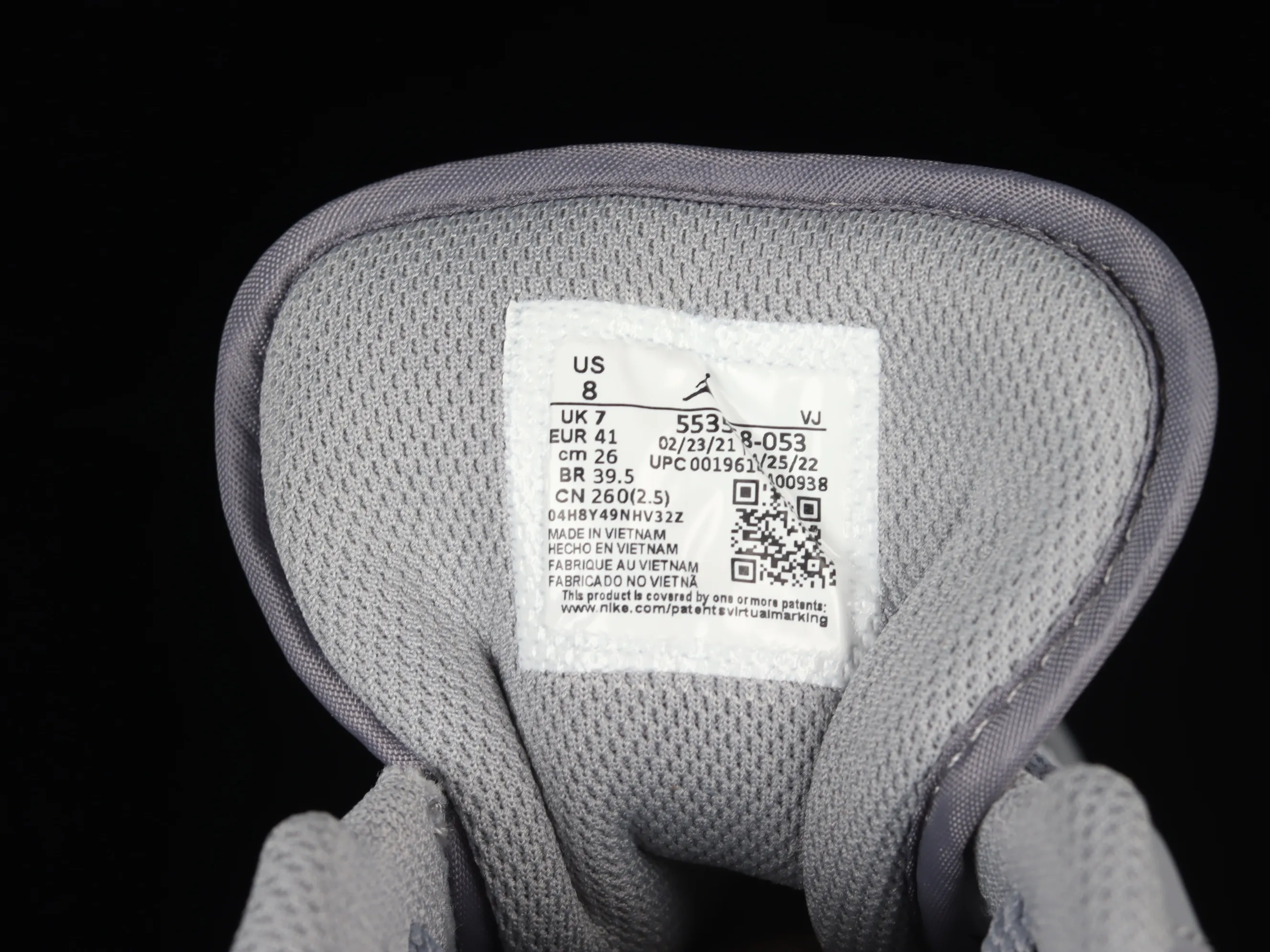 All categories Air Jordan Jordan series basketball shoes Air Jordan 1 Low G version pure original Air Jordan 1 Low "Vintage Grey" AJ1 Joe 1 white gray low-top basketball shoes 553558-053